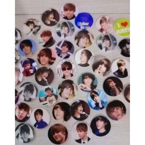 1" Card Stock Craft Circles "Justin Bieber" Theme Bottle Caps 45 Count New #15